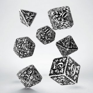 Forest 3D White & Black Dice Set (7)