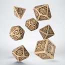 Steampunk Clockwork Beige & Brown Dice Set (7)