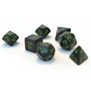 Würfelset Pearl: Black/Green (7)