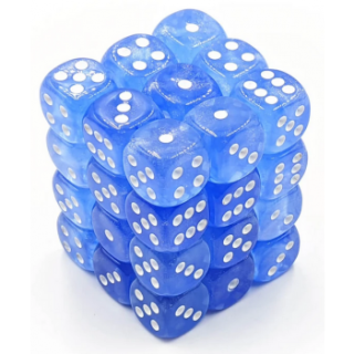Chessex Signature 12mm d6 with pips Dice Blocks (36 Dice) - Borealis Sky Blue w/white