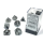 Chessex Borealis 12mm d6 Light Smoke/silver Luminary Dice Block (36 Dice)