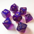 Chessex Borealis Royal Purple/Gold Luminary 7-Die Set