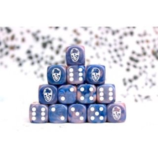 Conquest: Baron of Dice - Spires Faction Dice on Dark Blue swirl Dice