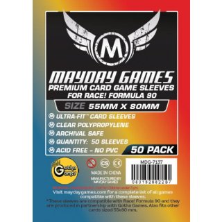 Card Sleeves - 55 x 80mm - Ultra Fit - Race! Formula 90 - 50 Stück