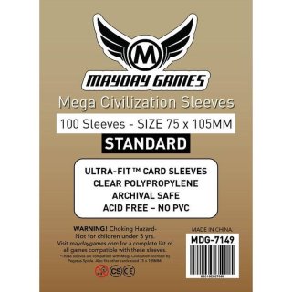 Card Sleeves - 75 x 105mm - Standard - Mega Civilization -100 Stück