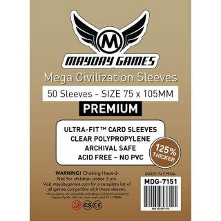 Card Sleeves - 75 x 105mm - Premium - Mega Civilization -50 Stück