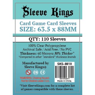 Card Sleeves - 63.5 x 88mm - Sleeve Kings - Standard Card Game - 110 Stück - 60 Micronss