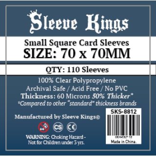 Card Sleeves - 70 x 70mm - Sleeve Kings - Small Square - 110 Stück - 60 Micronss