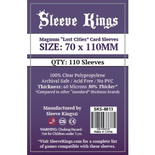 Card Sleeves - 70 x 110mm - Sleeve Kings - Magnum Lost Cities Card Compatible - 110 Stück - 60 Micronss