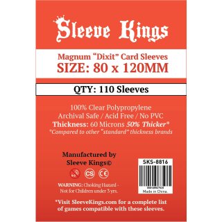 Card Sleeves - 80  x  120mm - Sleeve Kings - Magnum Dixit Compatible - 110 Stück - 60 Micronss