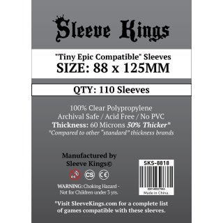 Card Sleeves - 88 x 125mm - Sleeve Kings - Tiny Epic Compatible - 110 Stück - 60 Micronss
