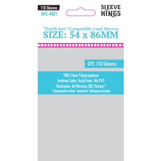 Card Sleeves - 54 x 86mm - Sleeve Kings - North Sea Compatible -110 Stück - 60 Micronss