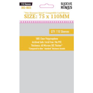 Card Sleeves - 75 x 110mm - Sleeve Kings - Warhammer Quest Compatible - 110 Stück - 60 Micronss