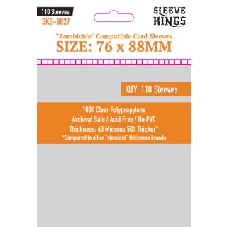 Card Sleeves - 76 x 88mm - Sleeve Kings - Zombicide Compatible - 110 Stück - 60 Micronss