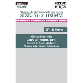 Card Sleeves - 76 x 102mm - Sleeve Kings - Hogwards Battle - Large - 110 Stück - 60 Micronss