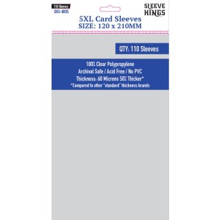 Card Sleeves - 120 x 210mm - Sleeve Kings - 5XL- 110 Stück - 60 Micronss