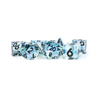 Handcrafted Sharp Edge Resin Dice Set: Captured Frost