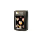 Handcrafted Sharp Edge Resin Dice Set: Chrysanthemum with Pink Numbers