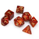 Chessex Scarab Mini-Polyhedral 7-Die Set - Scarlet/gold