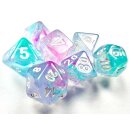 Chessex Nebula Mini-Polyhedral 7-Die Set - Wisteria/white