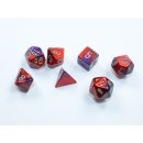 Chessex Gemini Mini-Polyhedral 7-Die Set - Purple-Red/gold