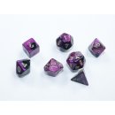 Chessex Gemini Mini-Polyhedral 7-Die Set - Black-Purple/gold
