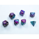 Chessex Gemini Mini-Polyhedral 7-Die Set - Purple-Teal/gold