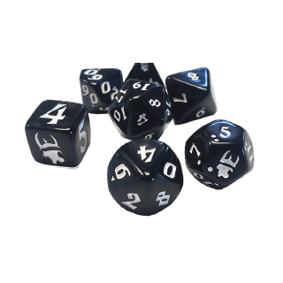 Munchkin: Polyhedral Dice Set Black White