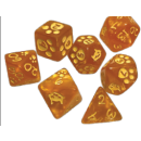 Kitten Polyhedral Dice Set Orange