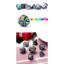 Metal & Enamel Dice Set (7) Psychedelic