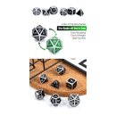 Metal & Enamel Dice Set (7) Shift Green & Silver