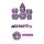 Metal & Enamel Dice Set (7) Amethyst