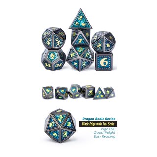 Metal & Enamel Dice Set (7) Atlantis