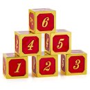 D6 - Metal & Enamel Dice Set (12) Red & Gold