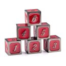 D6 - Metal & Enamel Dice Set (12) Rose & Gunmetal
