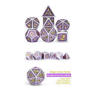 Metal & Enamel Dice Set (7) Regal