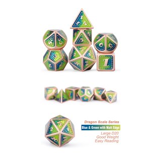 Metal & Enamel Dice Set (7) Island