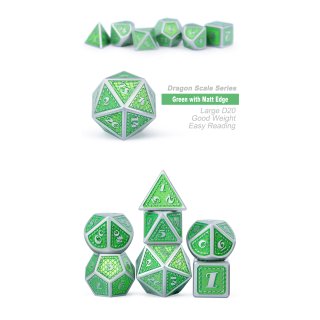 Metal & Enamel Dice Set (7) Serpent