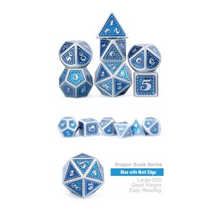 Metal & Enamel Dice Set (7) Mediterranean