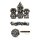 Hollow Dice Set (7) Dragon Black & Gold