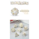Hollow Dice Set (7) Dragon Silver & Gold