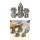 Hollow Dice Set (7) Skull Bronze & White