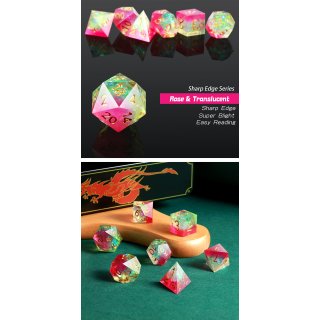 Sharp Edge Dice Set (7) Tourmaline
