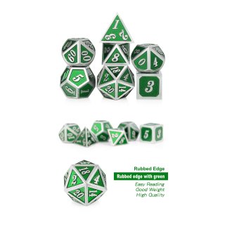 Metal & Enamel Dice Set (7) Recycle