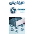 Metal & Enamel Dice Set (7) Blue Camouflage