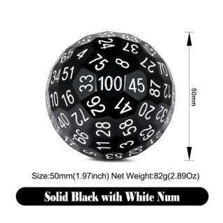 D100 Dice Black