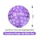 D100 Dice Transparent Purple