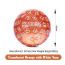 D100 Dice Transparent Orange