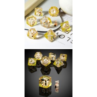 Resin Dice Set (7) Honey Bear
