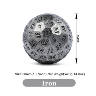 Metal D100 Dice Iron